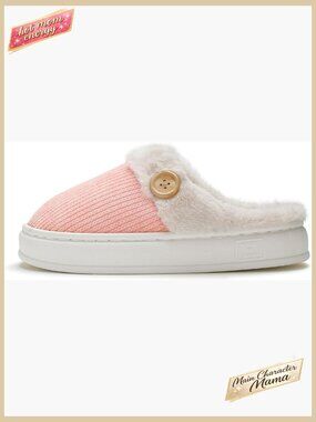 Memory Foam Slippers Plush Faux Fur Lined Non-Slip Indoor Outdoor House Shoes